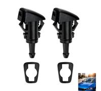 2 Pack Windshield Washer Nozzles, Windscreen Washer Spray Jet with Rubber Gaskets for Car Truck SUV - Replacement Kit Durable Plastic 5303833AA 5116079AA Washer Jet Sprayer Universal Fit