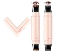 2 Pack Wing Eyeliner Stamp,Liquid Eyeliner Stencil Set,Waterpoof Natural Cat Eye Perfect Wings Eyeliner Stamp,Long-Lasting,Smudgeproof Foldable Eye Stencil Makeup Eyeliner Tool(Black+Brown, 2Pcs)