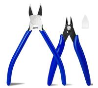 2 Pack Wire Cutters Set, 6" and 5" Ultra Sharp Flush Cutters, Carbon Steel Side Cutters for Jewelry Making, Electronics, 3D Prints,Crafting, Model Sprue, Zip Ties(6"+ 5", Blue, 2 Pack)