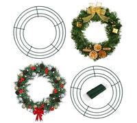 2 Pack Wire Wreath Frame - 12/14 Inch Round Metal Wreath Form, Large Wreath Form with Ring Design for DIY Crafts, Floral Projects, Home Deco (12inch)