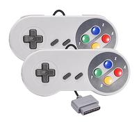 2 Pack Wired Controller for Original SNES Console, Retro SNES Remote Gaming Controller Compatible with Super SNES Entertainment System Console-7 pin Connector