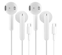 2 Pack Wired Earbuds Headphones USB C for Apple iPhone 17/16/15/iPad Pro,MFi Certified Wired Earphones in-Ear Headset for Samsung Galaxy,Pixel 7/6/6a/5/4 (White)