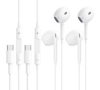 2 Pack Wired Headphones USB C for iPhone 17 16 15, In Ear Earphones Wired USB C, iPhone Headphones Wired with Volume Control & Microphone for Samsung Galaxy S23 S22 S21 FE iPad Pro Huawei Google Pixel