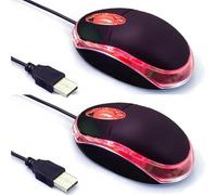 2 Pack Wired Mini Optical Mouse Computer Mouse Ergonomic Mouse with USB Mouse for Laptop PC Desktop mice Compatible with Windows Linux Mac fit for Office Business Home,Kids（Black）