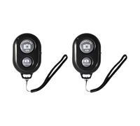 2 Pack Wireless Bluetooth Camera Shutter, Camera Remote Shutter Compatible with iPhone, and Android Devices, 30ft Range, for Selfies, Group Shots, and Steady Photos, with Wrist Strap - Black