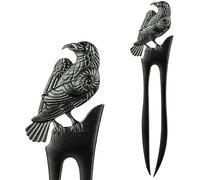 2 Pack Witchy Hair Accessories 6 Inch Hair Pins Forks for Women Viking Hairs Accessories for Women Girls Thick Long Bun Hairstyle Black Halloween (A)