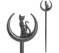 2 Pack Witchy Hair Accessories 6 Inch Hair Pins Forks for Women Viking Hairs Accessories for Women Girls Thick Long Bun Hairstyle Black Halloween (B)