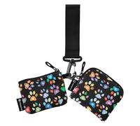 2 Pack Women Coin Purse Minimalist Credit Card Holder with Key Chain for Men and Women, Rainbow Paws Cave Wallpapers Wallpaper, 4.13"(L) x 3.5"(W), Travel Accessory