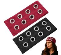 2 Pack Women Hair Accessories, Classic Punk Rivet Headbands, Metal Hollow Elastic Athletic Hairband, Essential Accessories for Punk, Goth and Fashion Enthusiasts