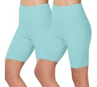 2 Pack Women's High Waisted Anti Chafing Shorts - Tummy Control Buttery Soft Yoga, Running, Gym, Workout, Athletic, Under Dress, Comfy Chub Rub Shorts - A02Blue
