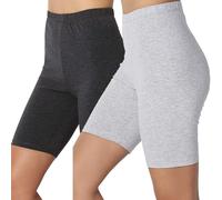 2 Pack Women's High Waisted Anti Chafing Tummy Control Buttery Soft Yoga Running Gym Workout Athletic Under Dress Comfy Chub Rub Shorts - A05Gray