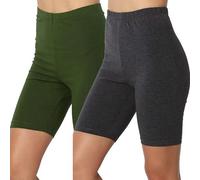2 Pack Women's High Waisted Anti Chafing Yoga Shorts - Tummy Control, Buttery Soft, Running, Gym, Workout, Under Dress, Comfy Chub Rub Shorts - Dark Gray
