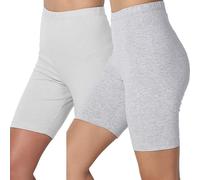 2 Pack Women's High Waisted Anti Chafing Yoga Shorts - Tummy Control, Buttery Soft, Running, Gym, Workout, Under Dress, Comfy Chub Rub Shorts - A07Gray