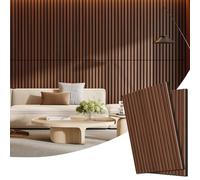 2 Pack Wood Panels for Wall, 47.24" x 23.81" Acoustic Wood Slat Wall Panel for Interior Decor & Noise Reduction, Soundproof Wood Wall Panel, Sound Absorbing Wall Panels for Home Office Studio, Walnut