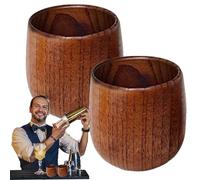 2 Pack Wooden Bourbon Drinking Glass, Charred Whiskey Cup, Wooden Whiskey Glass, Vintage Whisky Grail Cup, Improves Wine Tasting Experience, Gift for Men, Father and Husband, Home Decor