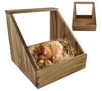 2 Pack Wooden Chicken Nesting Box Large Heavy Duty Chicken Coop Nest Box Laying Nest Box for Poultry Farm Easy Assembly