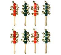2 Pack Wooden Christmas Jingle Bells with Gold Bells & Snowflake Patterns | Musical Instrument Christmas Carol (8)