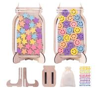 2 Pack Wooden Reward Jar Magnetic Star Chart for Kids Behaviour