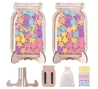2 Pack Wooden Reward Jars for Children Magnetic Reward Jar Behaviour Star Stickers for Reward Chart with 60 Stars Reward System for Students Habit Formation Nursery Teacher Management Classroom Home