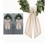 2 Pack Wreath Sash for Front Door Boxwood Wreath Sash Garland Front Door Porch Decor Burlap Ribbon Accessories for Xmas Party Yard Doorway Indoor Outdoor Wall