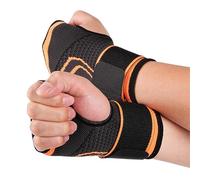 2 Pack Wrist Braces - Adjustable Wrist Compression Relieves Wrist Pain, Wrists Braces Relief Wrists Splint for Tendonitis & Carpal Tunnel - Sports Gym Weight Lifting - Right/Left Hand, Unisex(Orange)