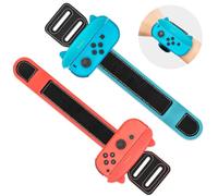 2 Pack Wristbands for Just Dance 2025 - Tendak 2 in 1 Elastic Wrist Strap Controller Grip Handle for Nintendo Switch/Switch Oled Joy Con, Just Dance 2024/2023/2022/2021 (Red and Blue)