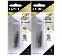 2-PACK - X-ACTO Z Series Light-Weight Replacement Blade, No 11, 4-7/8 in L, Stainless Steel Blade, Gold Hue, 5 blades per pack