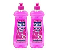 2 pack X Crystale Dishwasher Rinse Aid Pink Grapefruit & Pomegranate 500ml - Streak Free Shine, Spotless Drying Formula - Protects Glassware & Dishwasher - Fresh Fruity Fragrance