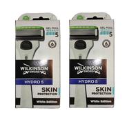 2 Pack x WILKINSON Sword HYDRO 5 RAZOR SKIN PROTECTION WHITE EDITION