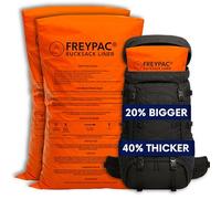 2 Pack XL Waterproof Rucksack Liner, 90cm x 50cm, 120 Microns Thick, High Visibility Orange with Survival Bag and Bushcraft Instructions, perfect Backpack Liner for Camping, Hiking and Festivals