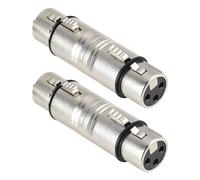 2 Pack XLR Coupler XLR 3 Pin Female to Female Adapter Gender Changer Mic Barrel Extension Expand Connectors for RF Audio Interfaces Camera Microphone Mixing Console Power Amplifiers Sound Cards