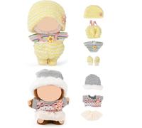 (2 Pack) XMBYGY Clothes for Labubu (for 17/15cm Standing/Sitting Doll) (NO Doll) - Clothes Accessories Dress up for Dolls Included Figures Clothes Skirt and Hat for Girls and Woman (LB15+LB29)
