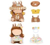 (2 Pack) XMBYGY Clothes for Labubu (for 17/15cm Standing/Sitting Doll) (NO Doll) - Clothes Accessories Dress up for Dolls Included Figures Clothes Skirt and Hat for Girls and Woman
