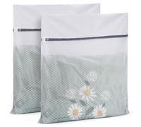 2 Pack XXL Durable Honeycomb Mesh Laundry Bags for Delicates with Premium Zipper, Lingerie Bags for Washing Delicates, Laundry Mesh Wash Bags for Bed Sheet,Bed cover,Blanket,Curtain, Sweater