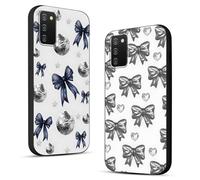 2 Pack Y2K Cute Bow Phone Case for Samsung Galaxy A03s 4G 6.5",Aesthetic Ribbons Bows Heart Stars Cases Retro Y3K Unique Design Cover,Black Soft TPU Protection Funda for Girls Women for Samsung A03s