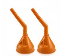 2 Pack Yellow Fuel Funnel - Hands-Free Angled Channel with Flat Spout Plastic for Petrol, Diesel, Oil, Water Anti-Spill Design for Easy Refilling - Lightweight, Durable, Universal Fit