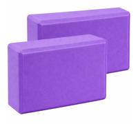 2 Pack Yoga Blocks High Density EVA Foam Non Slip Gym Bricks for Pilates Stretching Balance and Home Fitness Exercise (Purple)