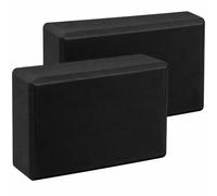 2 Pack Yoga Blocks High Density EVA Foam Non Slip Gym Bricks for Pilates Stretching Balance and Home Fitness Exercise (Black)