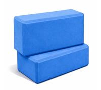 2 Pack Yoga Blocks High Density EVA Foam Non Slip Gym Bricks for Pilates Stretching Balance and Home Fitness Exercise (Blue)