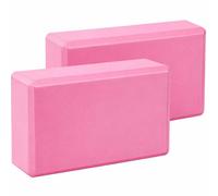 2 Pack Yoga Blocks High Density EVA Foam Non Slip Gym Bricks for Pilates Stretching Balance and Home Fitness Exercise (Pink)