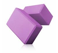 2 Pack Yoga Blocks - Non-Slip EVA Foam Bricks for Pilates Fitness & Yoga Practice | High Density Lightweight Gym Blocks for Stretching Balance, Flexibility & Support (pair of purple, 23 x 15 x 7.5 cm)