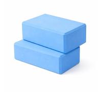 2 Pack Yoga Blocks - Non-Slip EVA Foam Bricks for Pilates Fitness & Yoga Practice | High Density Lightweight Gym Blocks for Stretching Balance, Flexibility & Support (pair of blue, 23 x 15 x 7.5 cm)