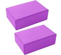 2 Pack Yoga Blocks - Non-Slip EVA Foam Bricks for Pilates Fitness & Yoga Practice | High Density Lightweight Gym Blocks for Stretching Balance, Flexibility & Support (pair of purple, 23 x 15 x 7.5 cm)