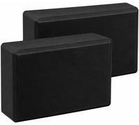 2 Pack Yoga Blocks - Non-Slip EVA Foam Bricks for Pilates Fitness & Yoga Practice | High Density Lightweight Gym Blocks for Stretching Balance, Flexibility & Support (Pair of black, 23 x 15 x 7.5 cm)