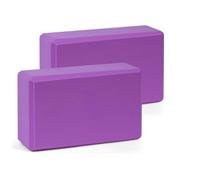 2 Pack Yoga Blocks - Non-Slip Foam Bricks for Pilates Fitness & Yoga Practice | High Density Lightweight Gym Blocks for Stretching Balance (Purple)