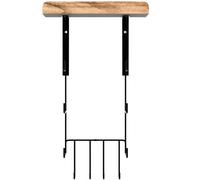 2-Pack Yoga Mat Holder Wall Mount With Floating Shelves & 4 Hooks For Home Gym Storage Black