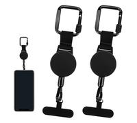 2 Pack Yooyan Phone Grip Outdoor Extendable, Phone Anti-theft Band, Phone Grip for Hiking, Retractable Phone Holder with Key Ring for Skiing, Cycling, Climbing
