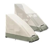 2 Pack Zero Gravity Chair Cover,Outdoor Heavy Duty 600D Waterproof Zero Gravity Lounge Chair Cover,Patio Folding Zero Gravity Recliner Cover.Beige,35" L x 26" W x 45" H.