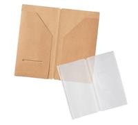 2 Pack Zipper Case and Kraft Card Holder Notebook Set for Refillable Travel Journals, Standard Size 8 x 8.66 Inch Travel Journal Accessories Kit for Refillable Notebooks and Organizers