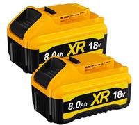 2-Pack18V 8.0Ah Replacement Battery for Dewalt 18V Battery Lithium Ion DCB206 DCB205 DCB204 DCB203 DCB201 DCB200 DCB180 Cordless Power Tools, Upgraded High Capacity with LED Indicator